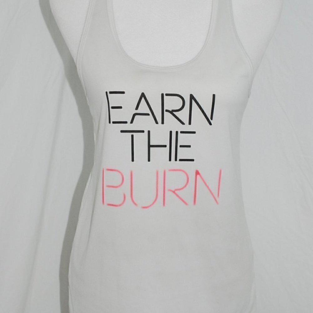 Nike Dri Fit Womens Small Earn the Burn Workout Tank Top Exercise Shirt AUC